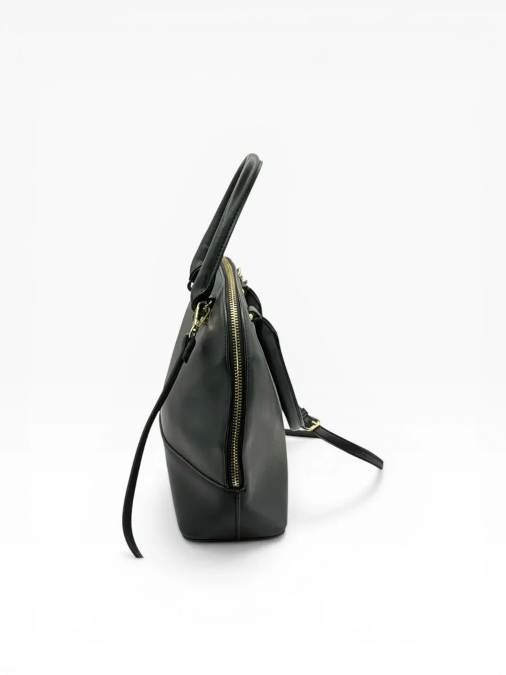 BCBG Black Dome Satchel with Detachable Crossbody Strap